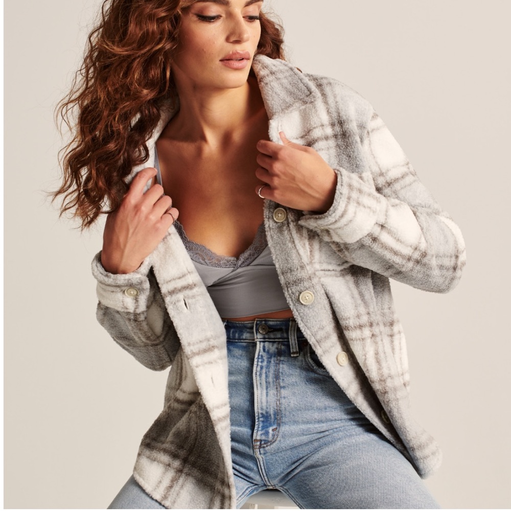 A&F Plaid Shirt Jacket